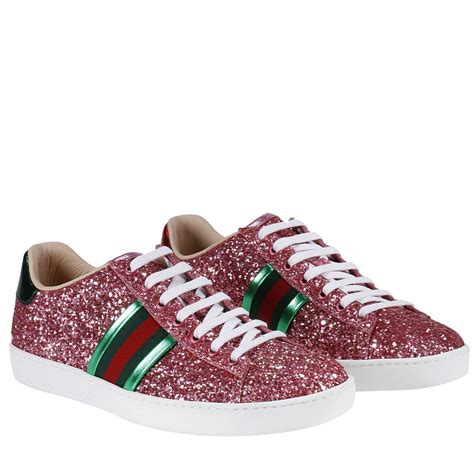 gucci pink glitter sneakers|gucci ace glitter sneakers.